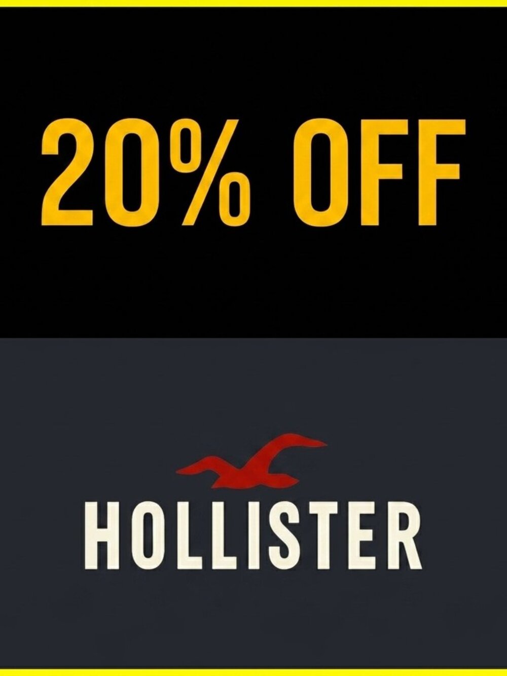 HollisterCo 20% off Coupon code for online orders